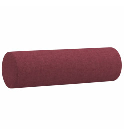 Ensemble de canapés 3 pcs avec coussins rouge bordeaux tissu