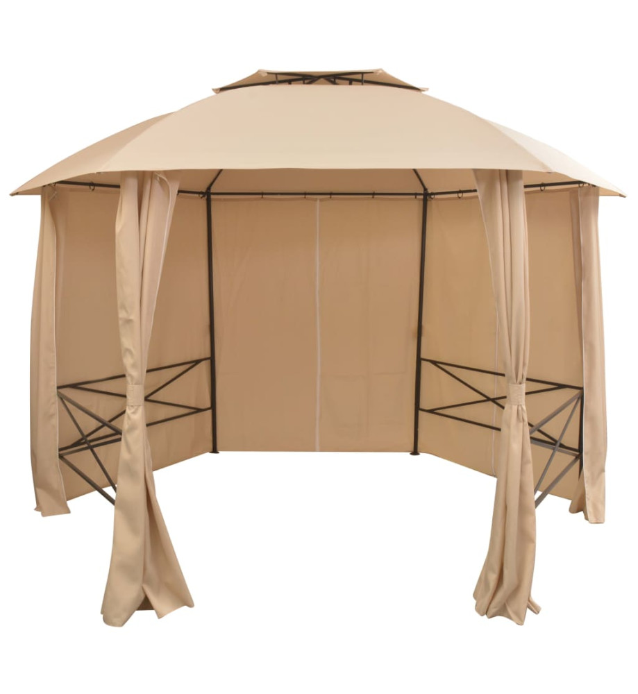 Chapiteau tente de jardin avec rideaux Hexagonal 360 x 265 cm Chapiteau tente de jardin avec rideaux Hexagonal 360 x 265 cm