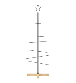 Arbre de Noël en métal avec base en bois noir 120 cm