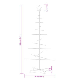 Arbre de Noël en métal avec base en bois noir 120 cm