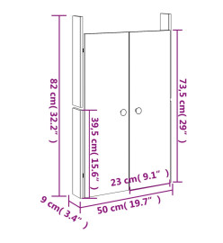 Portes de cuisine d'extérieur 2pcs 50x9x82cm bois de pin massif