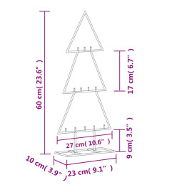 Arbre de Noël en métal pour décoration noir 60 cm