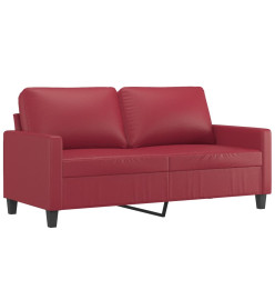 Ensemble de canapés 3 pcs et coussins Rouge bordeaux Similicuir