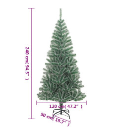 Sapin de Noël artificiel avec neige floquée vert 240 cm