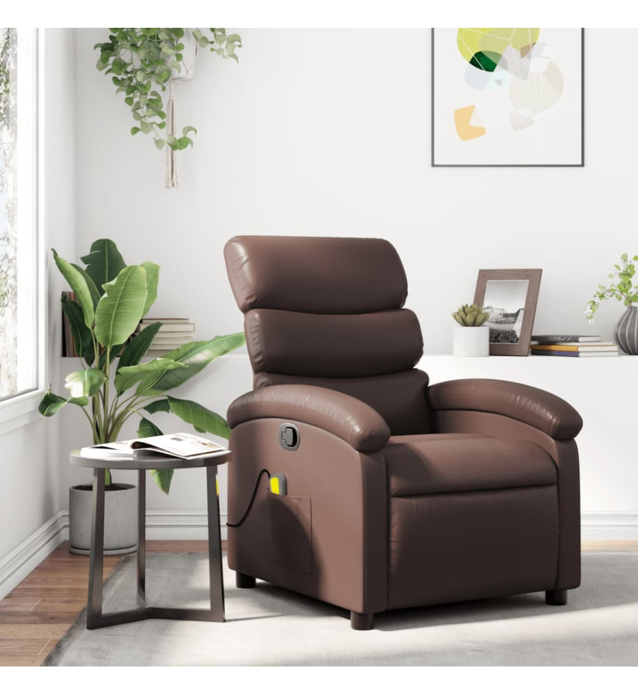 Fauteuil de massage inclinable Marron Similicuir