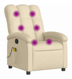 Fauteuil de massage inclinable Crème Tissu