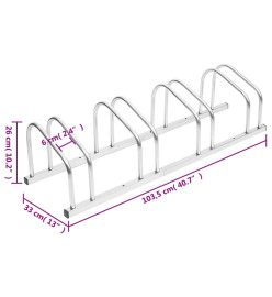 Porte-vélos pour 4 vélos acier galvanisé