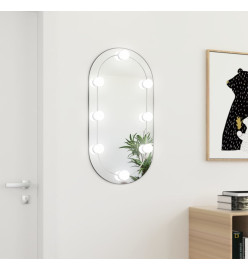 Miroir avec éclairage LED 80x40 cm Verre Ovale