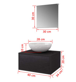 Meubles de salle de bains trois pièces Noir