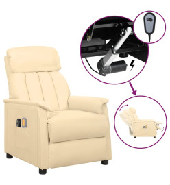 Fauteuil de massage électrique Crème Similicuir