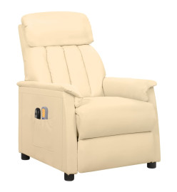 Fauteuil de massage électrique Crème Similicuir