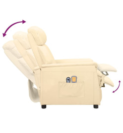 Fauteuil de massage électrique Crème Similicuir