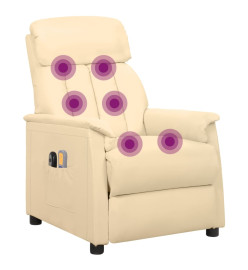 Fauteuil de massage électrique Crème Similicuir