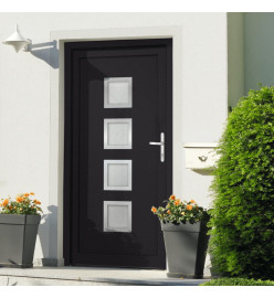 Porte d'entrée anthracite 98x190 cm PVC