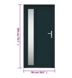 Porte d'entrée anthracite 98x200 cm PVC