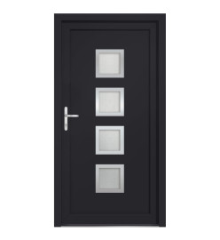 Porte d'entrée anthracite 108x208 cm PVC