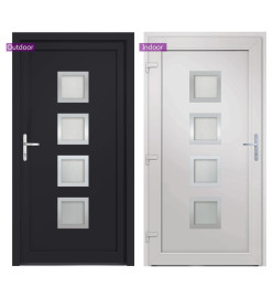 Porte d'entrée anthracite 108x208 cm PVC