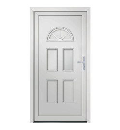 Porte d'entrée blanc 88x208 cm PVC