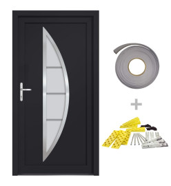 Porte d'entrée anthracite 98x200 cm PVC