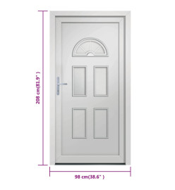 Porte d'entrée Blanc 98x208 cm PVC