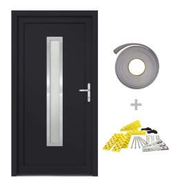 Porte d'entrée anthracite 98x200 cm PVC