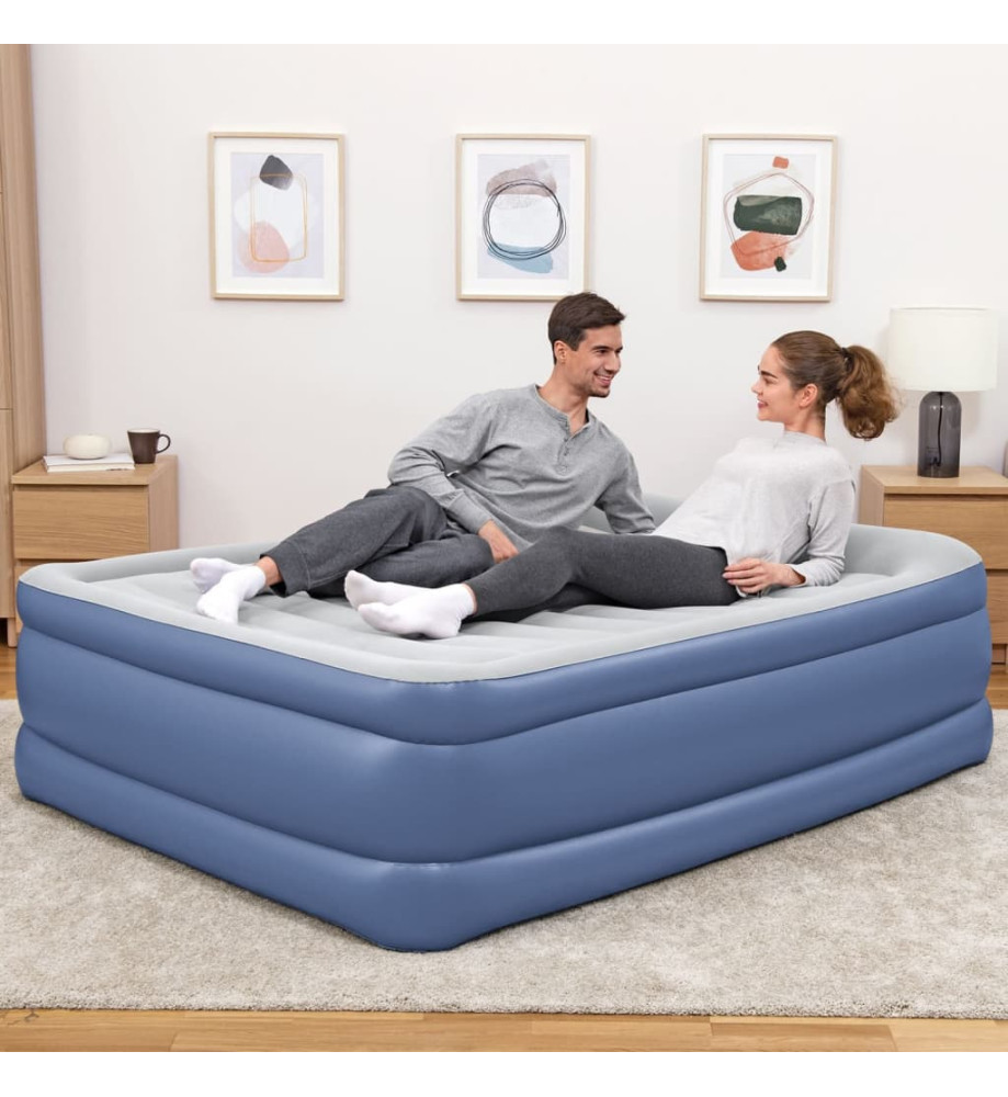 Bestway Matelas pneumatique Tritech 2 places 203x152x61cm bleu et gris