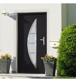 Porte d'entrée anthracite 98x208 cm PVC