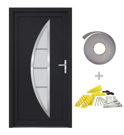 Porte d'entrée anthracite 98x208 cm PVC