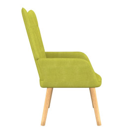 Chaise de relaxation avec tabouret Vert Tissu