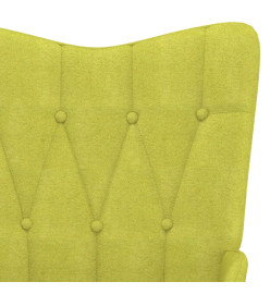 Chaise de relaxation avec tabouret Vert Tissu