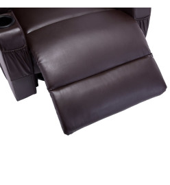 Fauteuil à bascule de massage Marron Similicuir