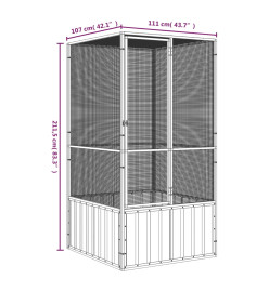 Cage à oiseaux Anthracite 111x107x211,5 cm Acier galvanisé