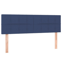Têtes de lit 2 pcs Bleu 72x5x78/88 cm Tissu