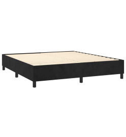 Sommier tapissier avec matelas et LED Noir 180x200 cm Velours