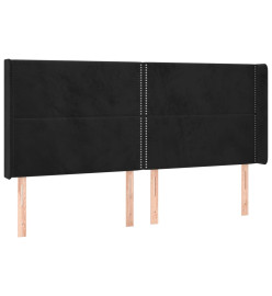 Sommier tapissier avec matelas et LED Noir 180x200 cm Velours