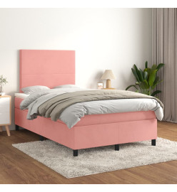 Lit à sommier tapissier avec matelas Rose 120x200 cm Velours