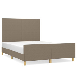 Cadre de lit avec tête de lit Taupe 140x190 cm Tissu