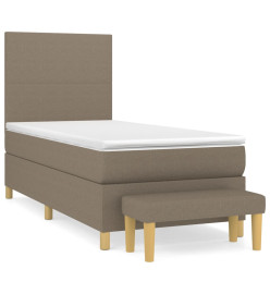 Lit à sommier tapissier avec matelas Taupe 80x200 cm Tissu
