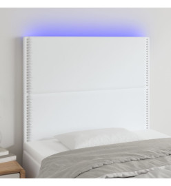 Tête de lit à LED Blanc 80x5x118/128 cm Similicuir