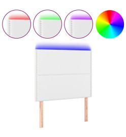 Tête de lit à LED Blanc 80x5x118/128 cm Similicuir