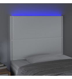Tête de lit à LED Blanc 80x5x118/128 cm Similicuir