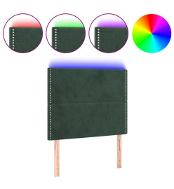 Tête de lit à LED Vert foncé 100x5x118/128 cm Velours