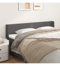 Tête de lit avec oreilles Gris 183x16x78/88 cm Similicuir