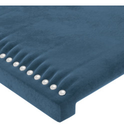 Tête de lit avec oreilles Bleu foncé 183x16x78/88 cm Velours
