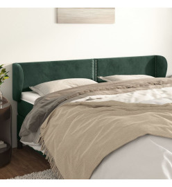 Tête de lit avec oreilles Vert foncé 203x23x78/88 cm Velours
