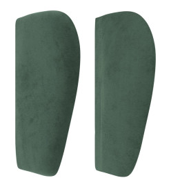 Tête de lit avec oreilles Vert foncé 203x23x78/88 cm Velours