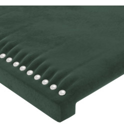 Tête de lit avec oreilles Vert foncé 203x23x78/88 cm Velours