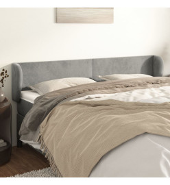 Tête de lit avec oreilles Gris clair 183x23x78/88 cm Velours