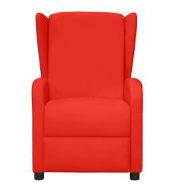 Fauteuil inclinable électrique à oreilles Rouge Similicuir