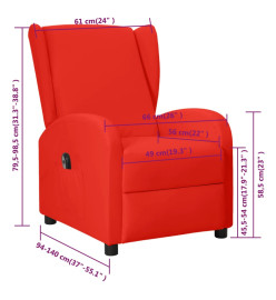 Fauteuil inclinable électrique à oreilles Rouge Similicuir